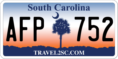 SC license plate AFP752