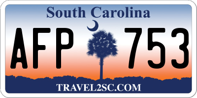 SC license plate AFP753