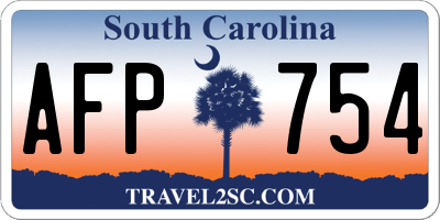 SC license plate AFP754