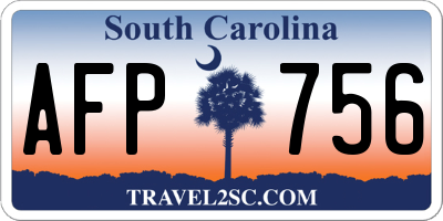 SC license plate AFP756