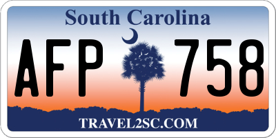 SC license plate AFP758
