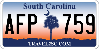 SC license plate AFP759
