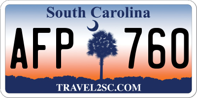 SC license plate AFP760