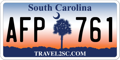 SC license plate AFP761