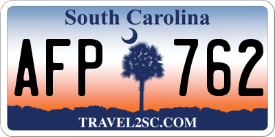 SC license plate AFP762
