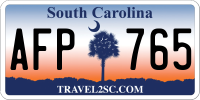 SC license plate AFP765