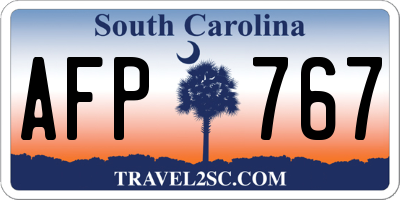 SC license plate AFP767