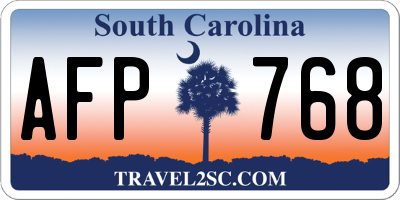 SC license plate AFP768