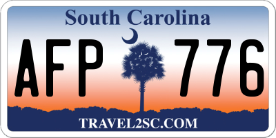 SC license plate AFP776