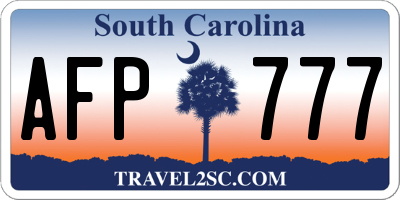 SC license plate AFP777