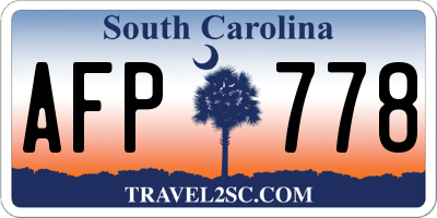 SC license plate AFP778
