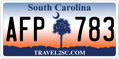 SC license plate AFP783