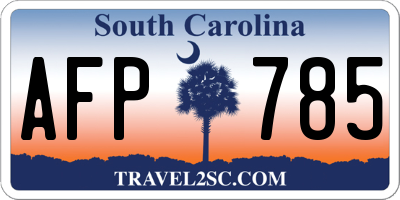 SC license plate AFP785
