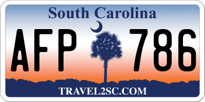 SC license plate AFP786