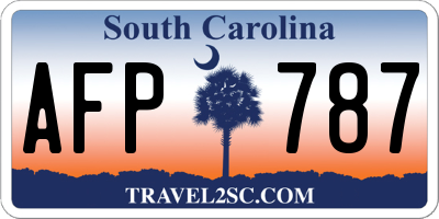 SC license plate AFP787