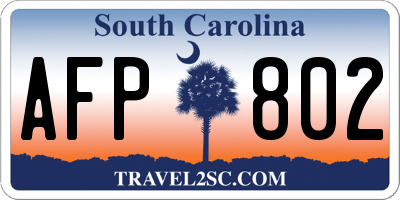 SC license plate AFP802