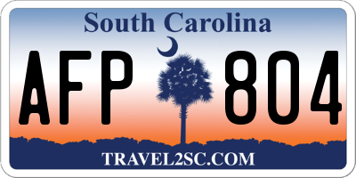 SC license plate AFP804