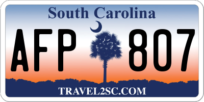 SC license plate AFP807