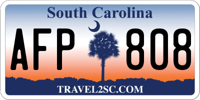 SC license plate AFP808