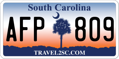 SC license plate AFP809