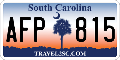 SC license plate AFP815