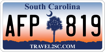 SC license plate AFP819