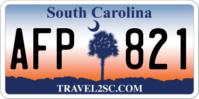 SC license plate AFP821