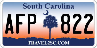 SC license plate AFP822
