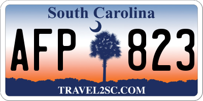 SC license plate AFP823