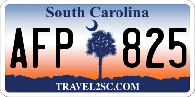 SC license plate AFP825
