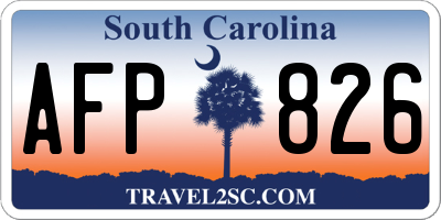 SC license plate AFP826