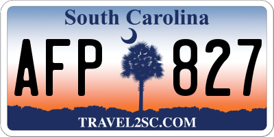 SC license plate AFP827