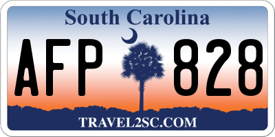 SC license plate AFP828