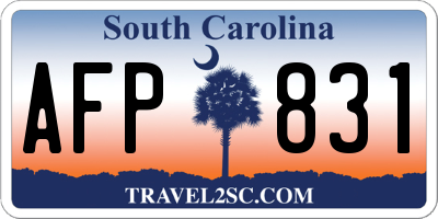 SC license plate AFP831