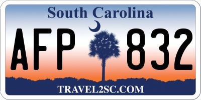 SC license plate AFP832