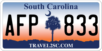 SC license plate AFP833