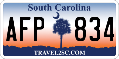 SC license plate AFP834