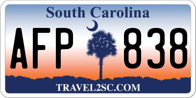 SC license plate AFP838
