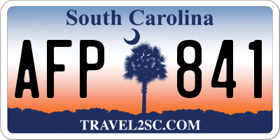 SC license plate AFP841