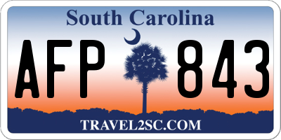 SC license plate AFP843