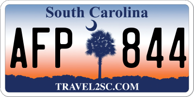 SC license plate AFP844