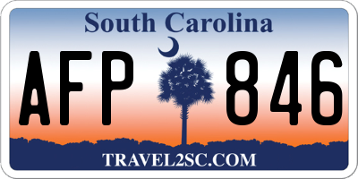 SC license plate AFP846