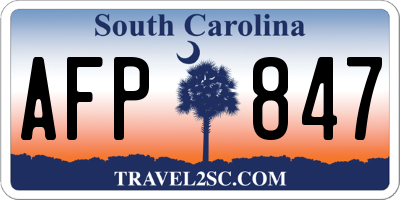SC license plate AFP847