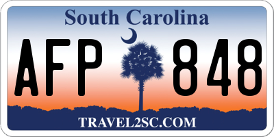 SC license plate AFP848