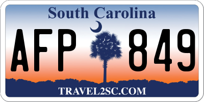 SC license plate AFP849