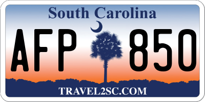 SC license plate AFP850