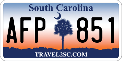 SC license plate AFP851