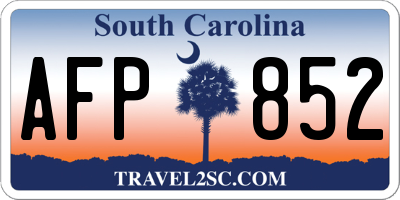SC license plate AFP852