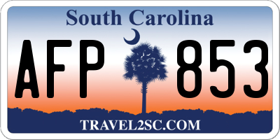 SC license plate AFP853