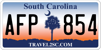 SC license plate AFP854